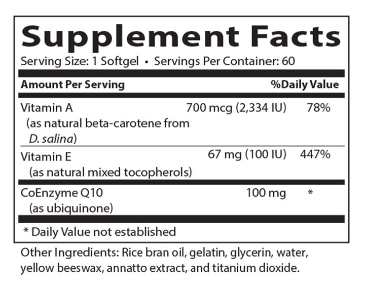 CoEnzyme Q10 (CoQ10) Softgel 100 mg - Nutrascriptives