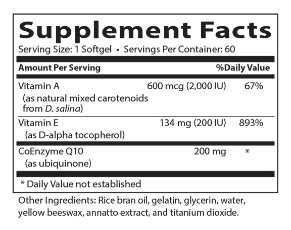 CoEnzyme Q10 (CoQ10) Softgel 200 mg - Nutrascriptives