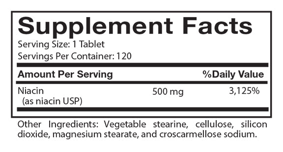 Niacin SR 500 mg - Nutrascriptives