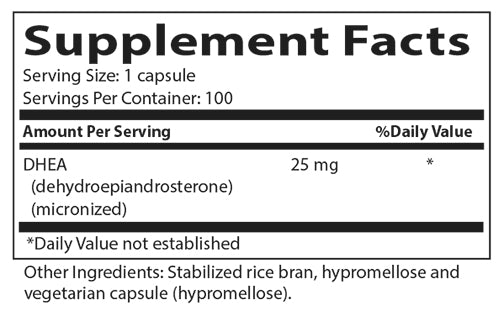 DHEA SR 25 mg - Nutrascriptives